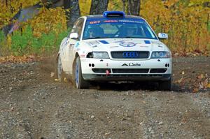 Tim Michel / Michelle Michel Audi A4 comes through the spectator point on SS9, Arvon-Silver I.