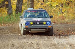 Cory Grant / Kevin Forde VW Jetta comes through the spectator point on SS9, Arvon-Silver I.