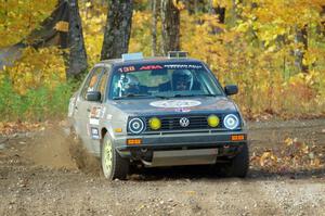 Cory Grant / Kevin Forde VW Jetta comes through the spectator point on SS9, Arvon-Silver I.