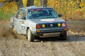 Cory Grant / Kevin Forde VW Jetta comes through the spectator point on SS9, Arvon-Silver I.