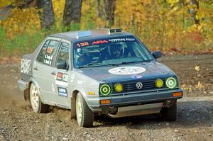 Cory Grant / Kevin Forde VW Jetta comes through the spectator point on SS9, Arvon-Silver I.