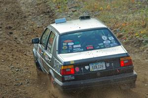 Cory Grant / Kevin Forde VW Jetta comes through the spectator point on SS9, Arvon-Silver I.