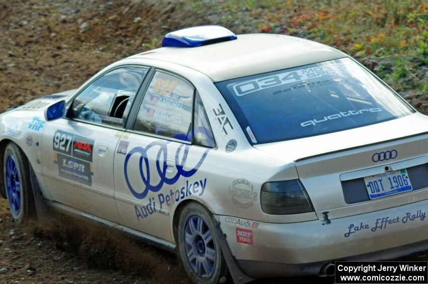 Tim Michel / Michelle Michel Audi A4 comes through the spectator point on SS9, Arvon-Silver I.