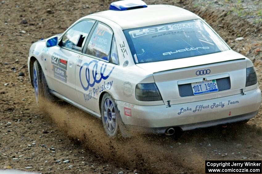 Tim Michel / Michelle Michel Audi A4 comes through the spectator point on SS9, Arvon-Silver I.