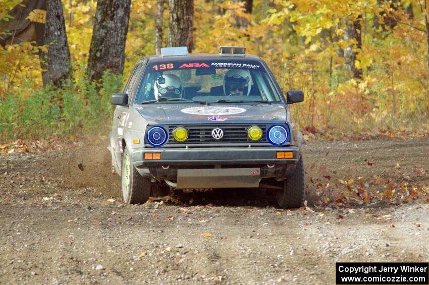 Cory Grant / Kevin Forde VW Jetta comes through the spectator point on SS9, Arvon-Silver I.