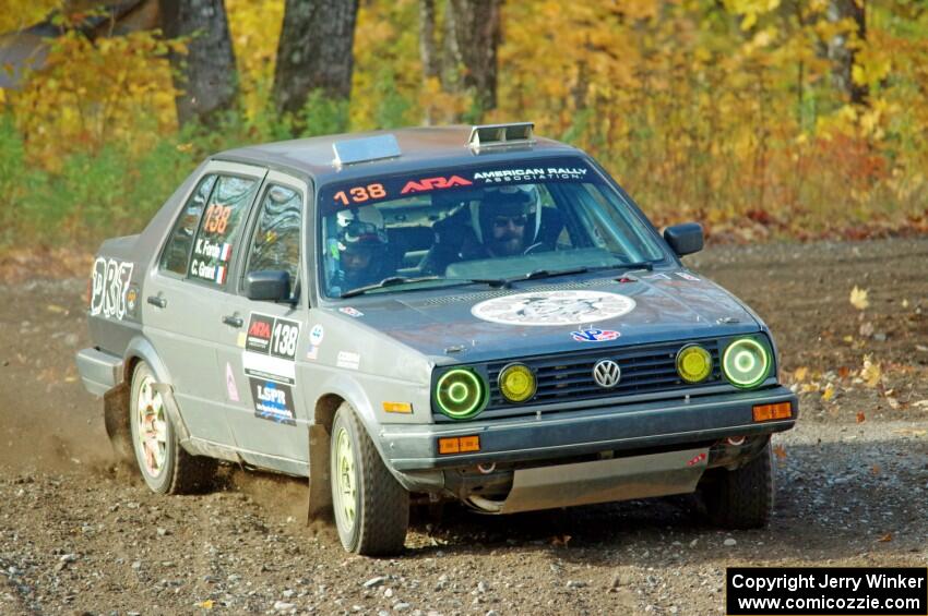 Cory Grant / Kevin Forde VW Jetta comes through the spectator point on SS9, Arvon-Silver I.