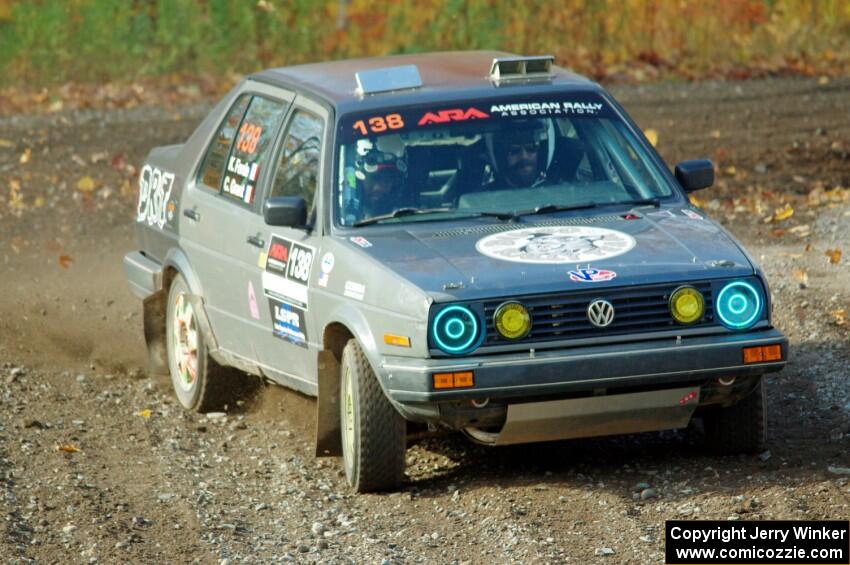 Cory Grant / Kevin Forde VW Jetta comes through the spectator point on SS9, Arvon-Silver I.