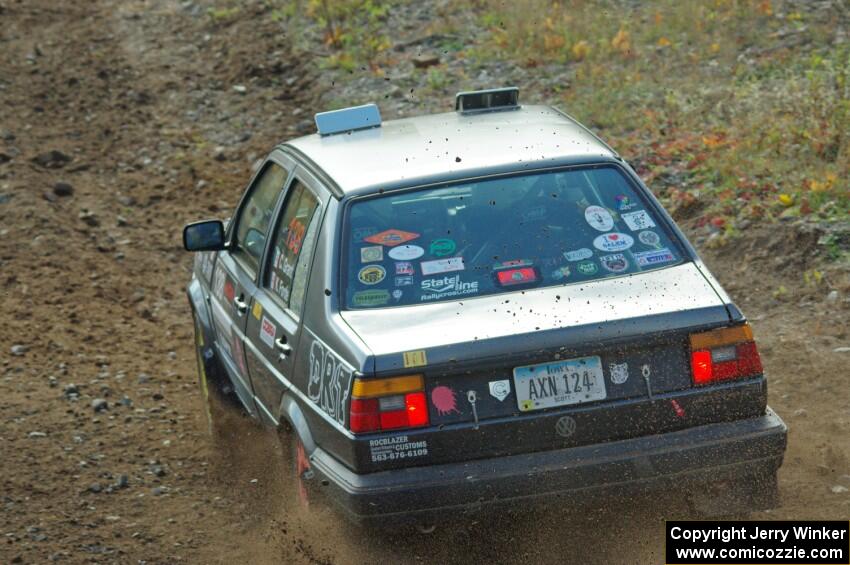 Cory Grant / Kevin Forde VW Jetta comes through the spectator point on SS9, Arvon-Silver I.