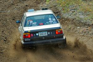 Cory Grant / Kevin Forde VW Jetta comes through the spectator point on SS9, Arvon-Silver I.