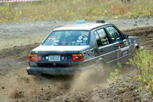 Cory Grant / Kevin Forde VW Jetta comes through the spectator point on SS9, Arvon-Silver I.