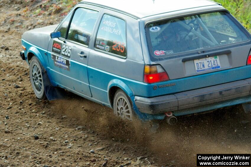 Mark Rokus / Mike Van Alphen VW GTI comes through the spectator point on SS9, Arvon-Silver I.