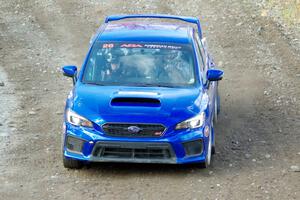 Rob Sanders / Karen Jankowski Subaru WRX STi comes through the spectator point on SS9, Arvon-Silver I.