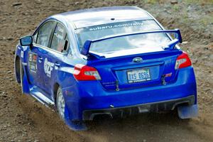 Rob Sanders / Karen Jankowski Subaru WRX STi comes through the spectator point on SS9, Arvon-Silver I.