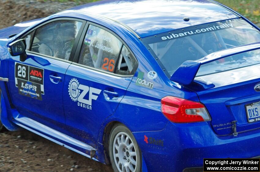 Rob Sanders / Karen Jankowski Subaru WRX STi comes through the spectator point on SS9, Arvon-Silver I.