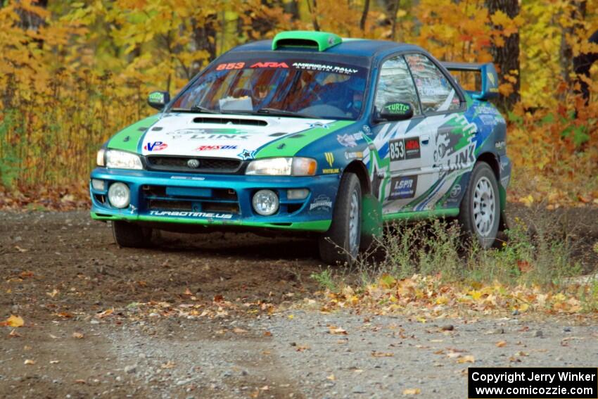 Amanda Skelly / Jason Grizaniuk Subaru Impreza comes through the spectator point on SS9, Arvon-Silver I.