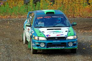 Amanda Skelly / Jason Grizaniuk Subaru Impreza comes through the spectator point on SS9, Arvon-Silver I.