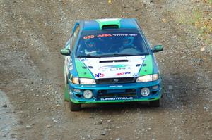 Amanda Skelly / Jason Grizaniuk Subaru Impreza comes through the spectator point on SS9, Arvon-Silver I.