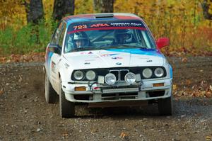 Calvin Cooper / Kelsey Stephens BMW 318is comes through the spectator point on SS9, Arvon-Silver I.