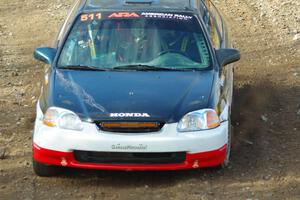 Jake Burke / Eric Schlee Honda Civic comes through the spectator point on SS9, Arvon-Silver I.