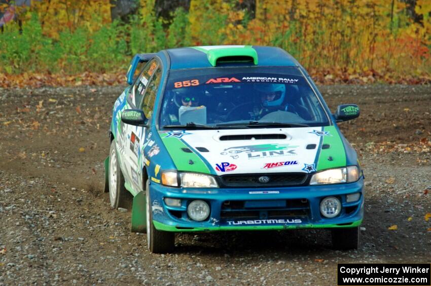 Amanda Skelly / Jason Grizaniuk Subaru Impreza comes through the spectator point on SS9, Arvon-Silver I.