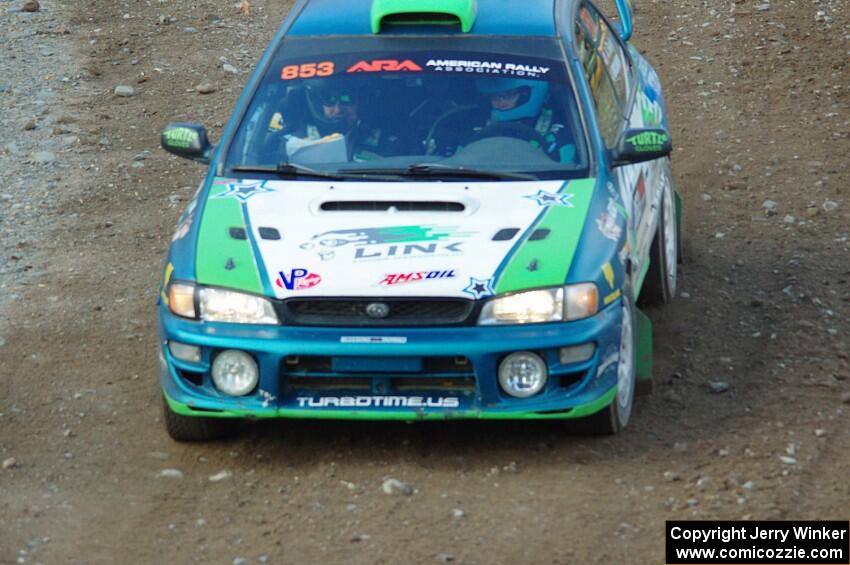 Amanda Skelly / Jason Grizaniuk Subaru Impreza comes through the spectator point on SS9, Arvon-Silver I.