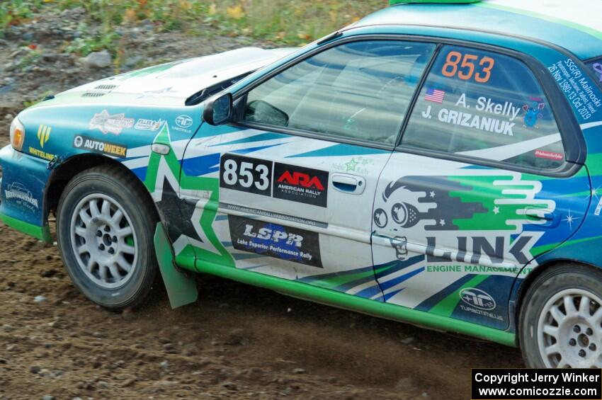 Amanda Skelly / Jason Grizaniuk Subaru Impreza comes through the spectator point on SS9, Arvon-Silver I.