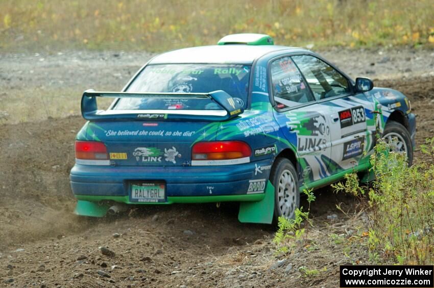 Amanda Skelly / Jason Grizaniuk Subaru Impreza comes through the spectator point on SS9, Arvon-Silver I.