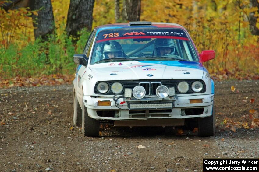 Calvin Cooper / Kelsey Stephens BMW 318is comes through the spectator point on SS9, Arvon-Silver I.