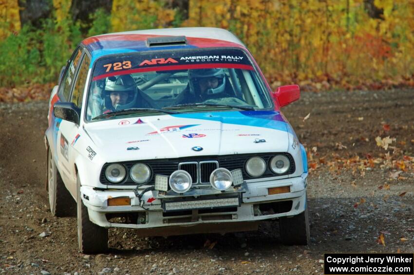 Calvin Cooper / Kelsey Stephens BMW 318is comes through the spectator point on SS9, Arvon-Silver I.