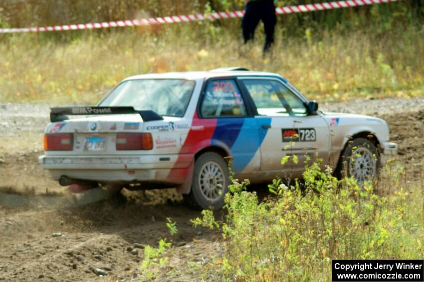 Calvin Cooper / Kelsey Stephens BMW 318is comes through the spectator point on SS9, Arvon-Silver I.