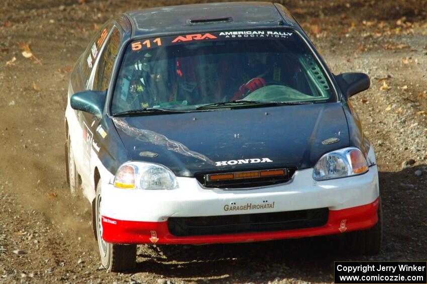 Jake Burke / Eric Schlee Honda Civic comes through the spectator point on SS9, Arvon-Silver I.