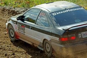 Jake Burke / Eric Schlee Honda Civic comes through the spectator point on SS9, Arvon-Silver I.