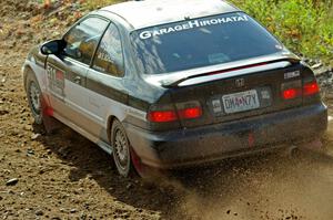 Jake Burke / Eric Schlee Honda Civic comes through the spectator point on SS9, Arvon-Silver I.