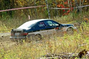 Jake Burke / Eric Schlee Honda Civic comes through the spectator point on SS9, Arvon-Silver I.