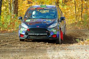 Ryan Sanders / Jimmy Brandt Ford Fiesta comes through the spectator point on SS9, Arvon-Silver I.