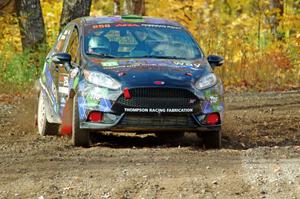 Ryan Sanders / Jimmy Brandt Ford Fiesta comes through the spectator point on SS9, Arvon-Silver I.