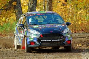 Ryan Sanders / Jimmy Brandt Ford Fiesta comes through the spectator point on SS9, Arvon-Silver I.