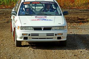 Pete Rizzo / Rebecca Ruston Mitsubishi Galant VR-4 comes through the spectator point on SS9, Arvon-Silver I.