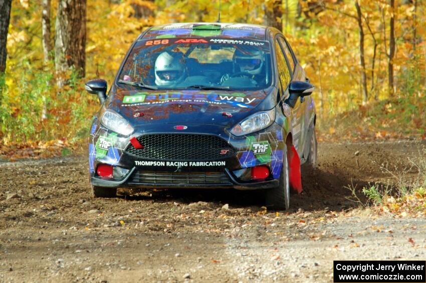 Ryan Sanders / Jimmy Brandt Ford Fiesta comes through the spectator point on SS9, Arvon-Silver I.