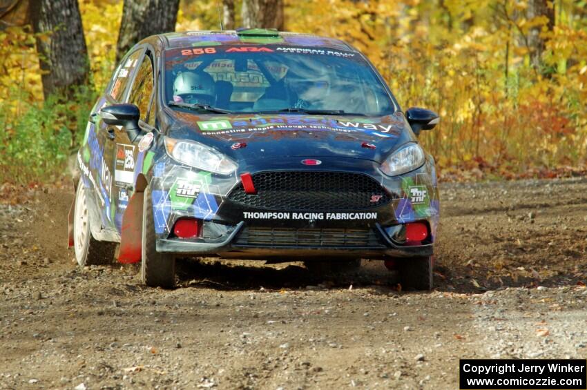 Ryan Sanders / Jimmy Brandt Ford Fiesta comes through the spectator point on SS9, Arvon-Silver I.