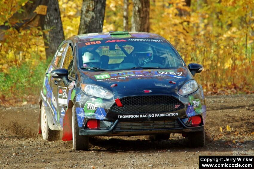 Ryan Sanders / Jimmy Brandt Ford Fiesta comes through the spectator point on SS9, Arvon-Silver I.