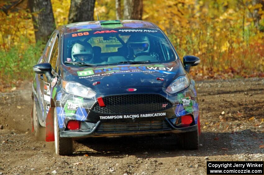 Ryan Sanders / Jimmy Brandt Ford Fiesta comes through the spectator point on SS9, Arvon-Silver I.