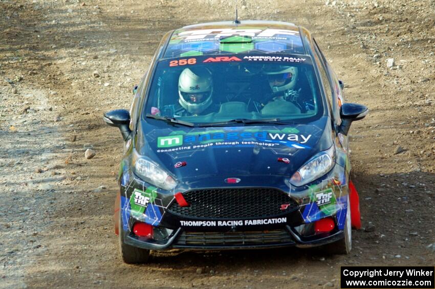 Ryan Sanders / Jimmy Brandt Ford Fiesta comes through the spectator point on SS9, Arvon-Silver I.