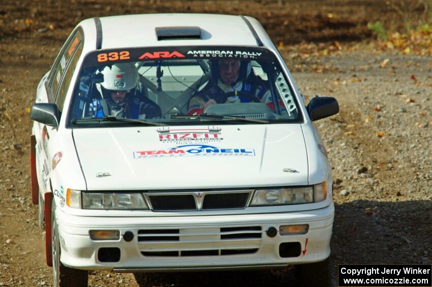 Pete Rizzo / Rebecca Ruston Mitsubishi Galant VR-4 comes through the spectator point on SS9, Arvon-Silver I.