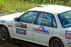 Pete Rizzo / Rebecca Ruston Mitsubishi Galant VR-4 comes through the spectator point on SS9, Arvon-Silver I.