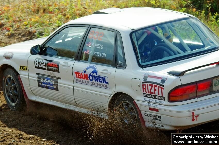 Pete Rizzo / Rebecca Ruston Mitsubishi Galant VR-4 comes through the spectator point on SS9, Arvon-Silver I.