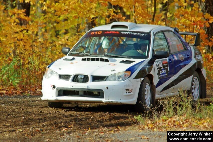 Brad Hayosh / Neil Moser Subaru WRX STi comes through the spectator location on SS9, Arvon-Silver I.