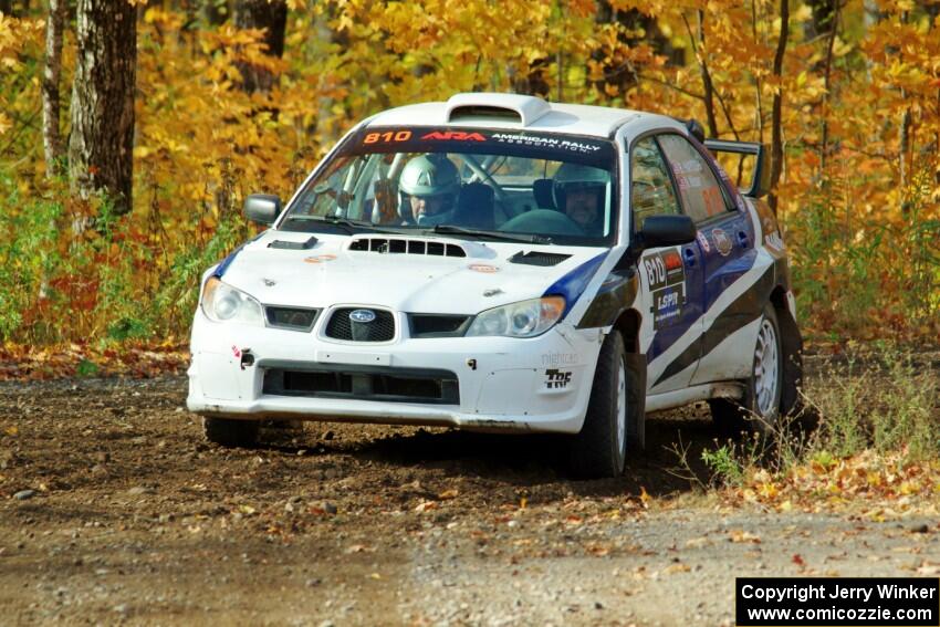 Brad Hayosh / Neil Moser Subaru WRX STi comes through the spectator location on SS9, Arvon-Silver I.