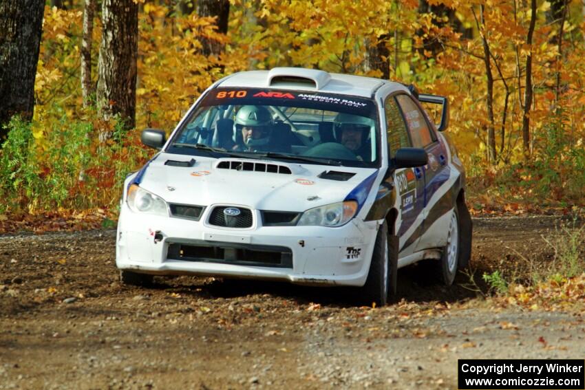 Brad Hayosh / Neil Moser Subaru WRX STi comes through the spectator location on SS9, Arvon-Silver I.