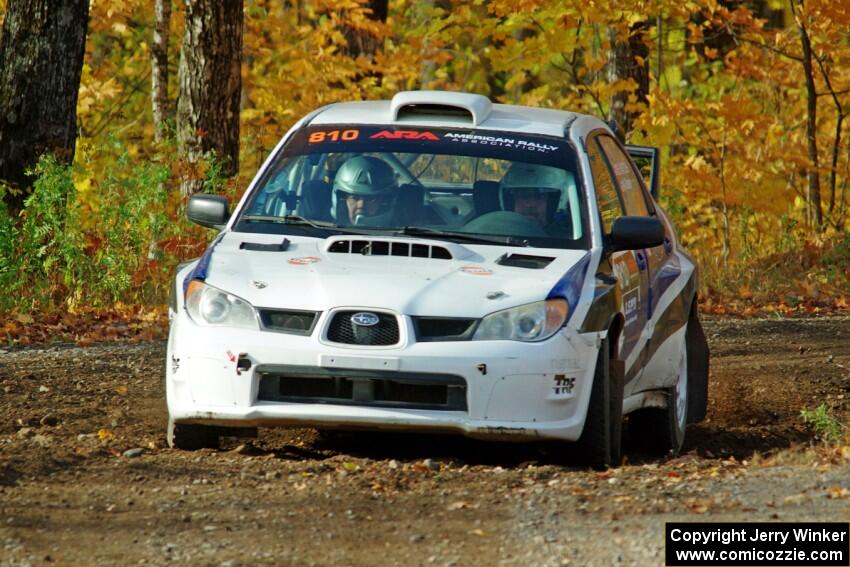 Brad Hayosh / Neil Moser Subaru WRX STi comes through the spectator location on SS9, Arvon-Silver I.